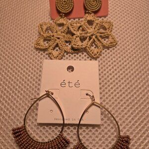 2 pairs of new earrings , cute pieces for spring/summer. New from Market